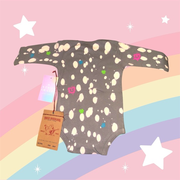TRUE RELIGION Long Sleeve Polka Dot Onesie - Picture 3 of 4